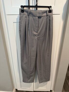 H&M Gray Pleated High-Waist Trousers